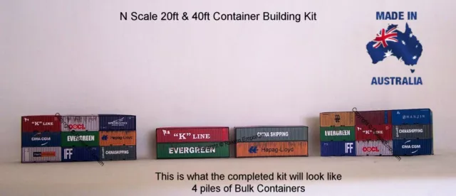 Shipping Containers 20 ft & 40 ft Bulk Model Railway Building Kit N Scale N2040 3