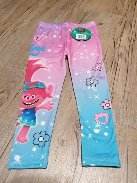 Trolls Leggings 104 hellblau türkis rosa