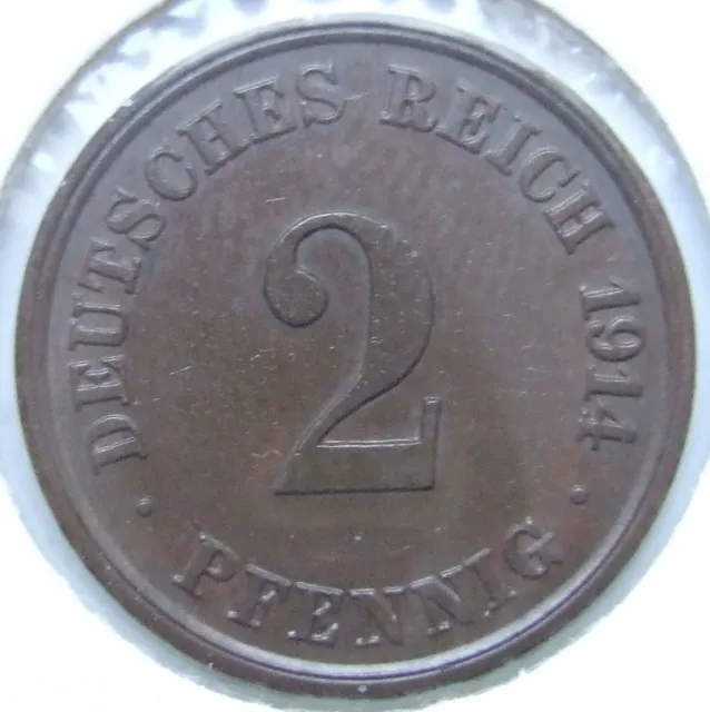 Moneta Reich Tedesco Impero Tedesco 2 Pfennig 1914 J IN Extremely fine