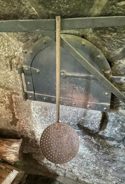 Primitive Skimmer Ladle Fireplace Hearth Cooking Blacksmith Hand-Forged Ant Vtg