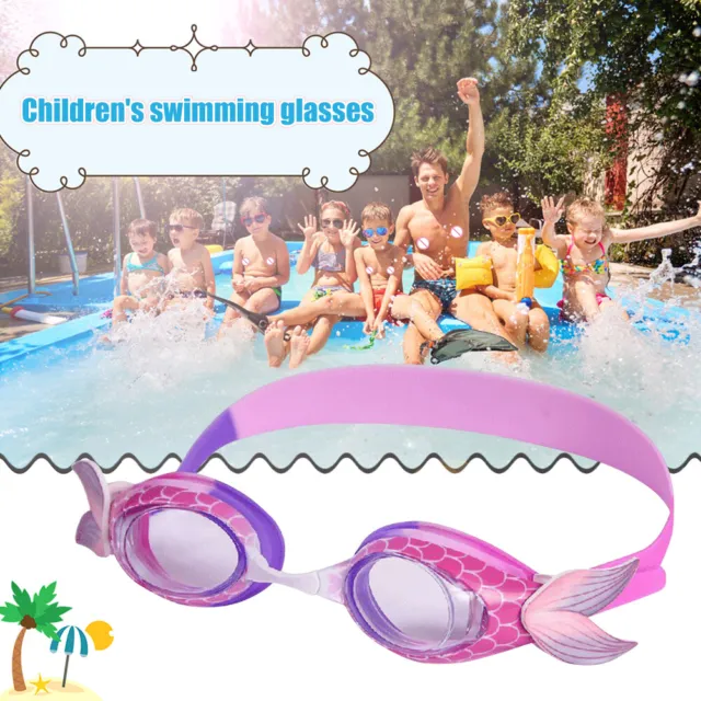 Occhiali da nuoto in silicone sirena bambini impermeabili antiappannamento (rosa) -de