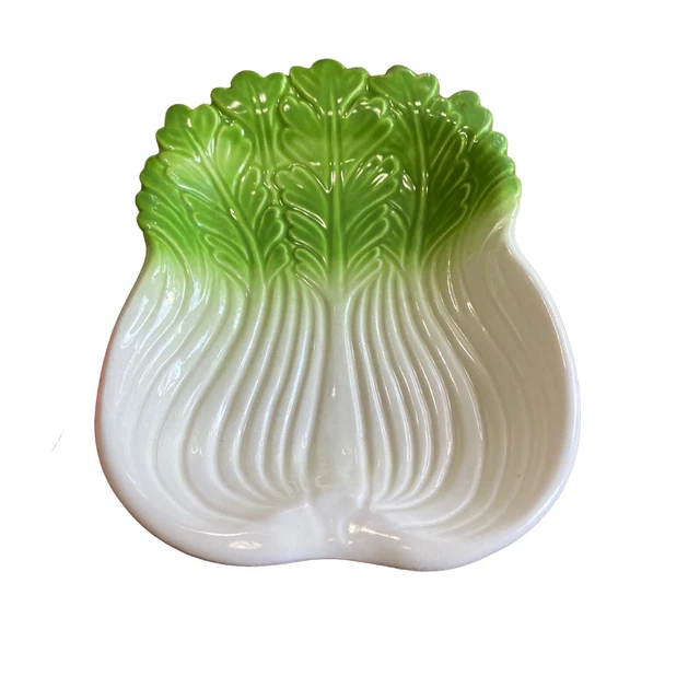 Majolica Raddish and Celery Plate set of 2 made in Japan bright beautiful! 3