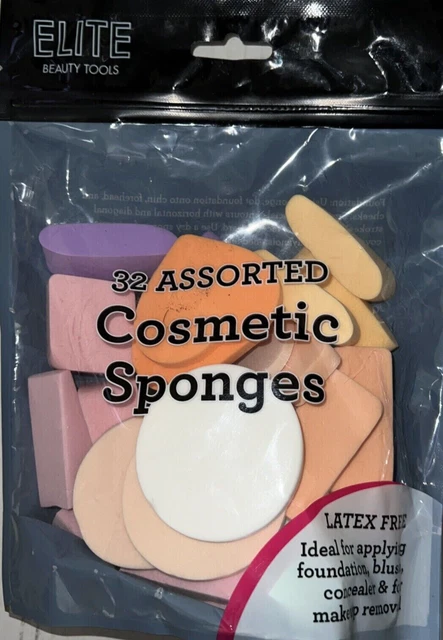 Nuevas esponjas de maquillaje cosmético Swissco Elite sin látex 32 unidades surtidos de colores