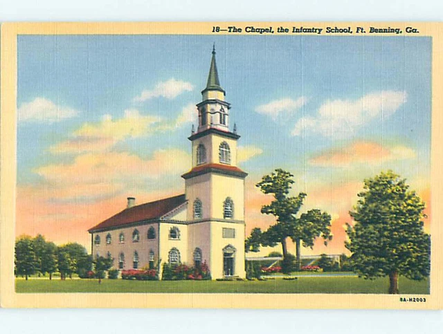 Linen FORT BENNING CHURCH SCENE Columbus Georgia GA L5722