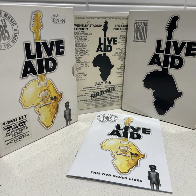 LIVE AID 1985 DVD Box Set Reg 4 Concert Footage 4-Discs Booklet