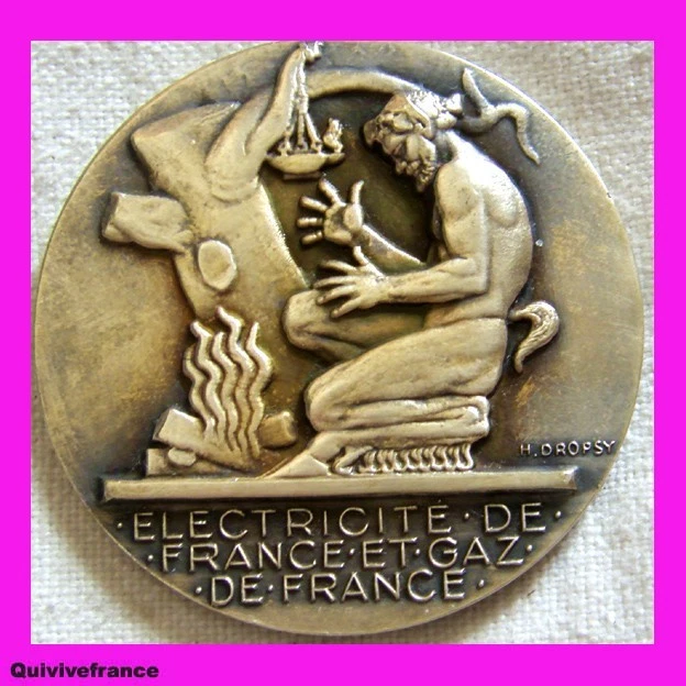 FRANKREICH, MEDAILLE, ÉLECTRICITÉ de France et gaz de France, Silvered