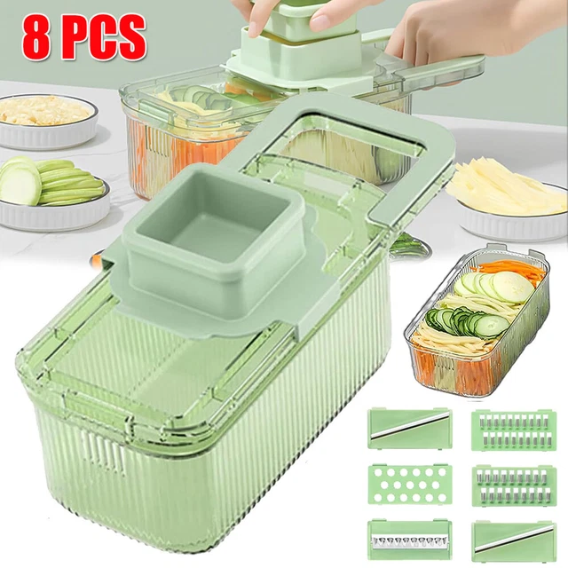8 IN 1 Vegetable Chopper Salad Fruit Mandolin Slicer Food Dicer Cutter
