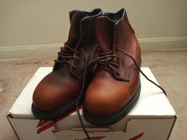 MENS RED WING ANSI Z41 PT91 MI/75 C/75 EH Brown Leather Steel Toe