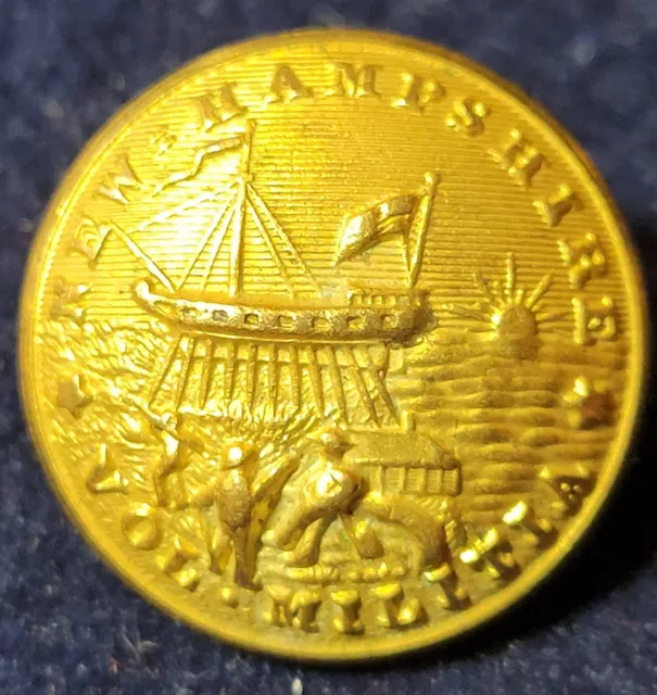 Civil War Period New Hampshire State Seal Button Albert# Nh-6-A  Rmdc Scovill