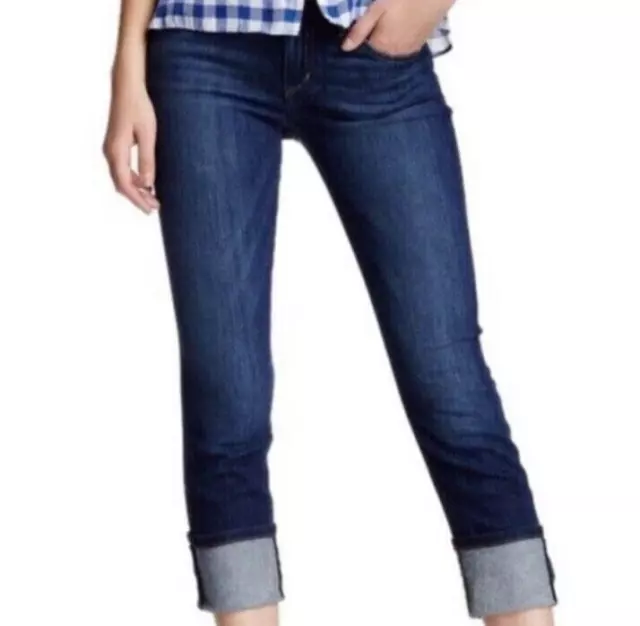 Joes Jeans Matty Cuffed Cropped Jeans Size 26 Women's Blue Denim Stretch Womens