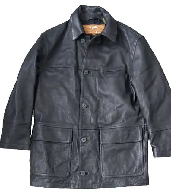Timberland Leather Jacket mens Size XS vintage heavy weathergear lined coat