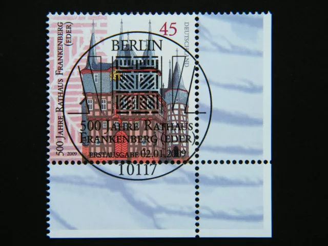 BRD MiNr 2713 500 Jahre Rathaus Frankenberg Eckrand Ersttagsstempel Berlin