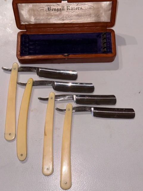 VINTAGE CUT THROAT razor,set of 4 in the original case $800.00 ...