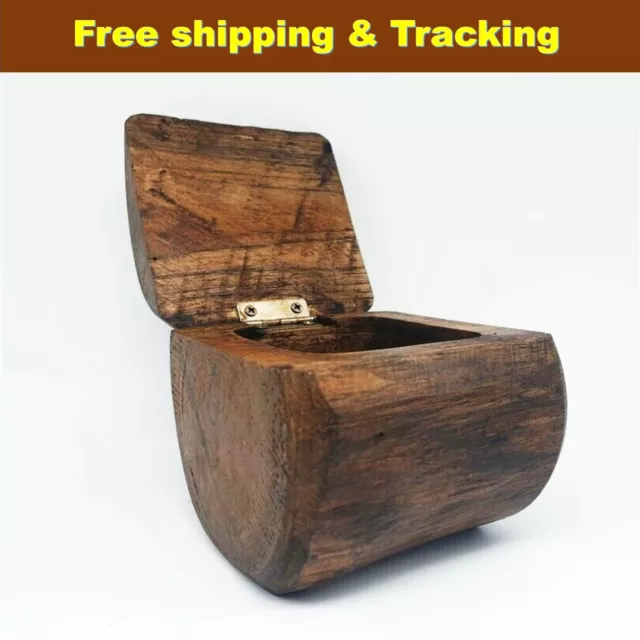 Vintage Teak Wood Decorative Storage Box With Lid Wooden Versatile Trinket Craft