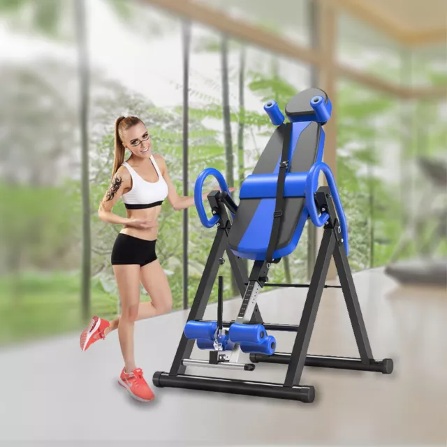 Gravity Inversion Table - Upside Down Machine - Heavy Duty - Blue / Black