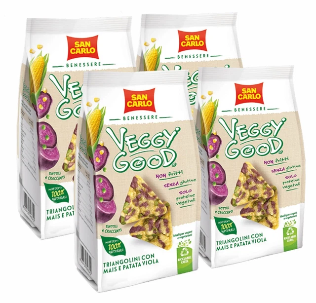 4X San Carlo Veggy Good Gallette Triangolini con Mais e Patata Viola 65g