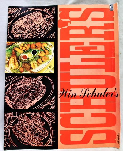 WIN SCHULER'S RESTAURANT GRAND RAPIDS MICHIGAN SOUVENIR DINING MENU