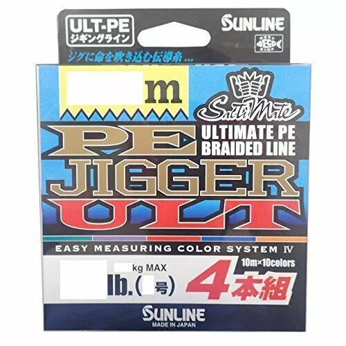 SUNLINE Fishing Line PE Jigger ULT X4 300m #3 50lb PE Braid