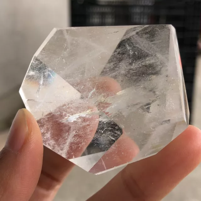 88g Natural White Transparent Clear Quartz Crystal Follow shape Healing K656