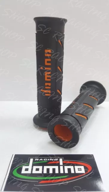 Domino Coppia Manopole Universali Xm2 Nero-Arancio Grip Ducati Monster 696 796