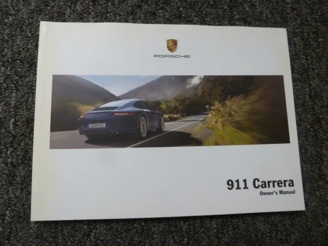 2013 Porsche 911 Carrera Owner User Manual S 4 4S Coupe Cabriolet Convertible