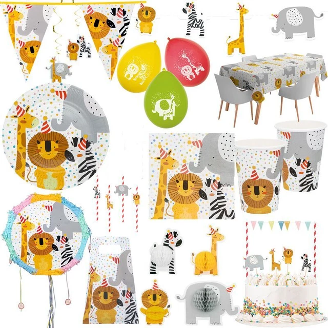Party-Pappteller Dschungel Tiere - 8 Stück Für Kindergeburtstag (ca. 23 Cm Durchmesser)