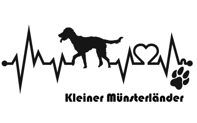 Autoaufkleber / Sticker /  Innen und Außen Herzschlag Kleiner Münsterländer 01