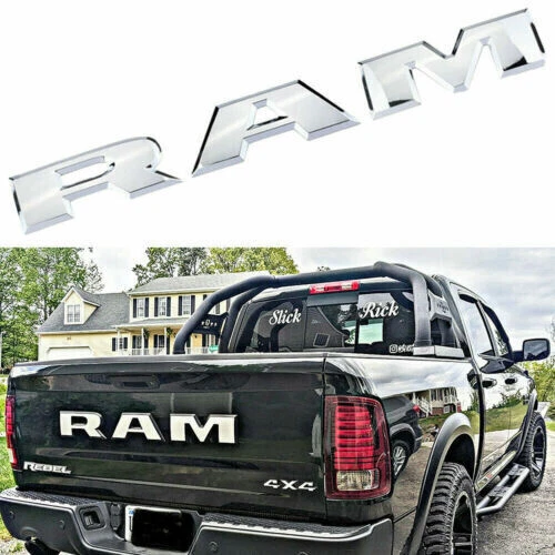Juego de 3 letras cromadas para Ram Tailgate Letters 2015-2016 Dodge Ram 1500 años