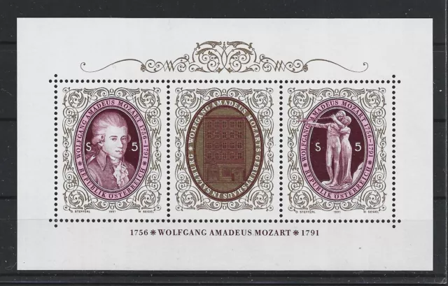 pa017 ÖSTERREICH/ Musik-Mozart MiNr Block 10 **