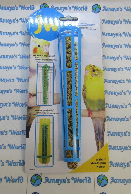JW PET MILLET Spray Colourful Plastic Holder for Caged Birds Blue £4.99 - PicClick UK