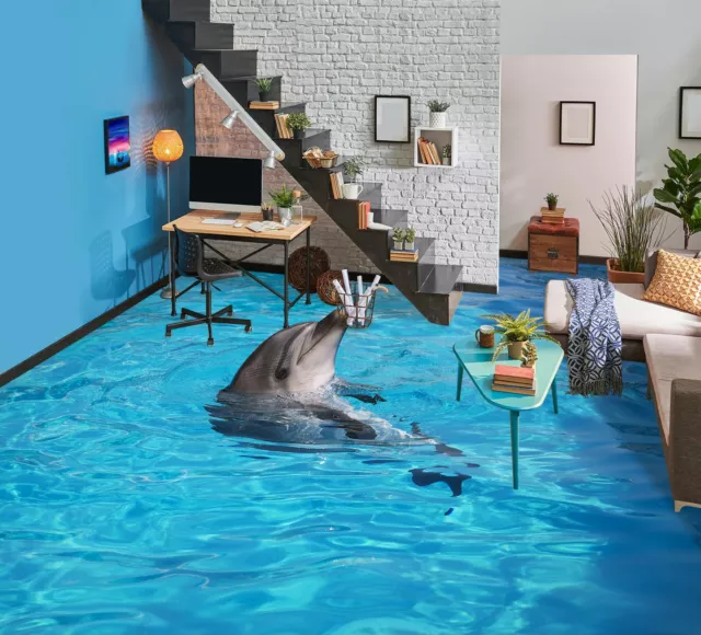 3D Sea Dolphin 11825NA Floor WallPaper Murals Wall Print 5D AJ WALLPAPER AU Fay