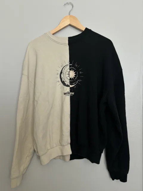 Women's Valkyrae Total Eclipse Crew Neck Sweater VAL.001 Size M Tan/Black NWT