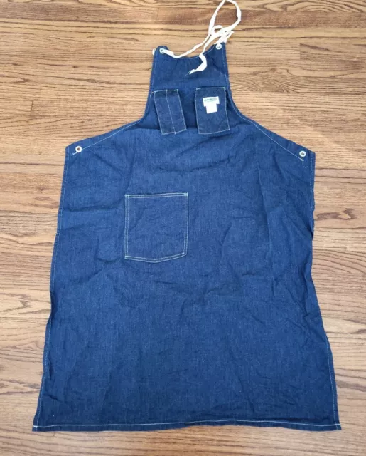 Vintage Union Made OshKosh B'Gosh Dark blue denim Shop Work Apron made USA Rare