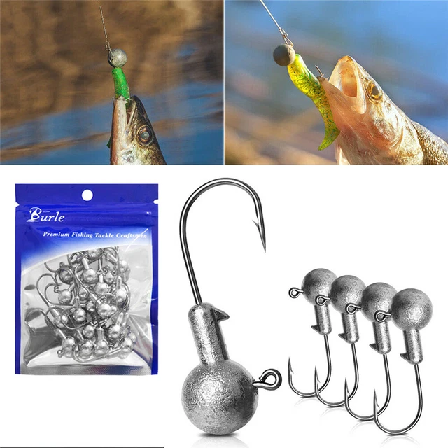 20x Ball Jighead Jigkopf Jighaken für Gummifischangeln Bleikopf Gummifisch