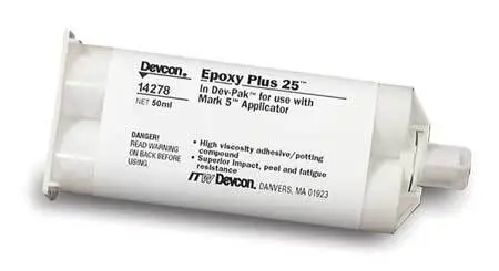 Devcon 14278 Epoxy Adhesive, Dual-Cartridge, 50 Ml, Off-White, 1:1 Mix Ratio,