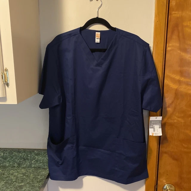 B1 scrub top Size Large Blue 2 Pockets In Front Barco BTT006