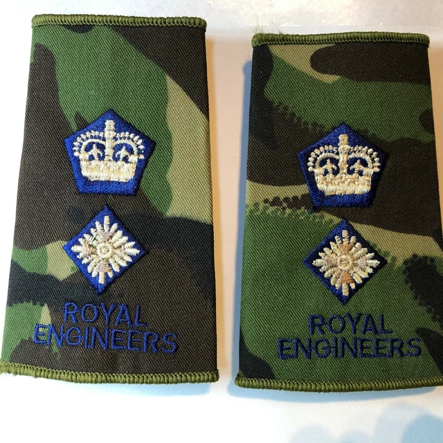 BRITISH ARMY ROYAL Engineers Lieutenant Colonel Slide On Rank Insignia