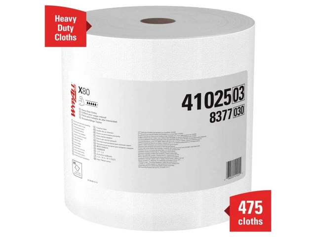 Kimberly-Clark 41025 - WypAll Power Clean X80 Heavy Duty Cloths, White, 12.5' x