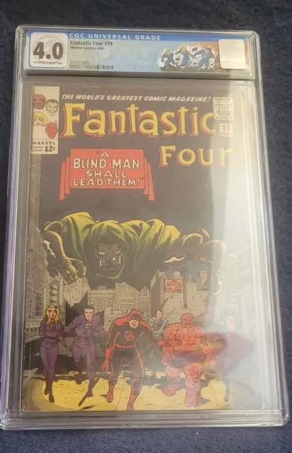🌟Fantastic Four #39 1965 CGC 4.0 1st App & Cover Daredevil w/ FF Doctor Doom 🌟