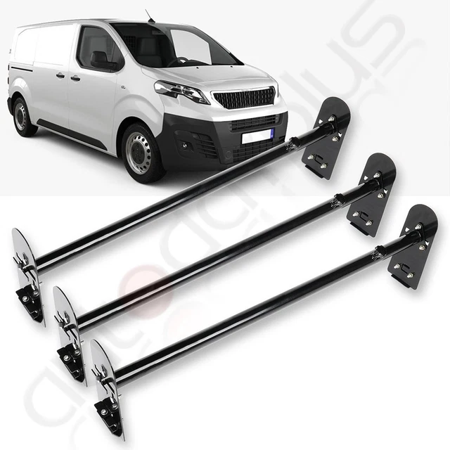 Van Roof top Ladder Rack 3 Bar Heavy Duty Steel Black For Chevy Ford Dodge GMC