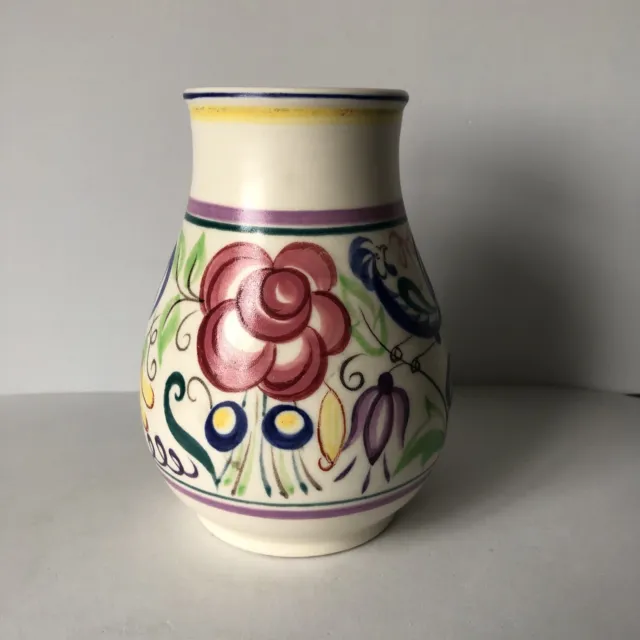 Vintage Poole Pottery hand-painted vase Shape 266 LE pattern 60's 5.5” Tall VGC