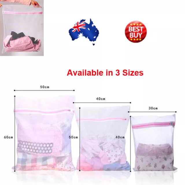 Clothes Lingerie Washing Bag Delicates Laundry Zipper Mesh Bag AU