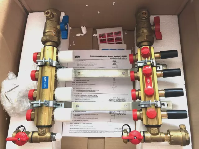 Zurn Qhpm-4  "Accuflow" 4 Port Preassembled Radiant Heating Manifold 4 Loop
