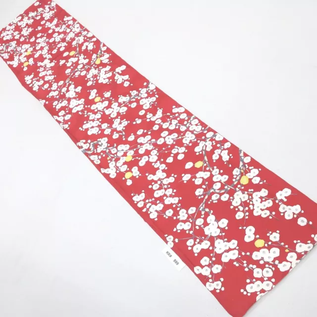 KK999B1 Silk Kimono Fabric Vintage Plum blossom Rinzu 60.2x12.6in(153x32cm)