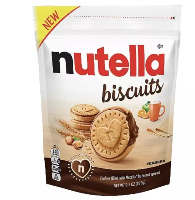 Nutella Biscuits, Hazelnut Spread with Cocoa, Sandwich Cookies, 20-Count Bag