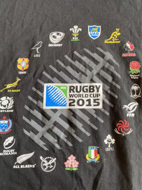 Official Rugby World Cup 2015 Merchandise FLAGS T-shirt Size XL Black