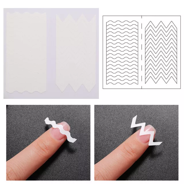 10PCS French Manicure Strip Nail Art Form Finge Tip Guides Self-Adhesive Sticker