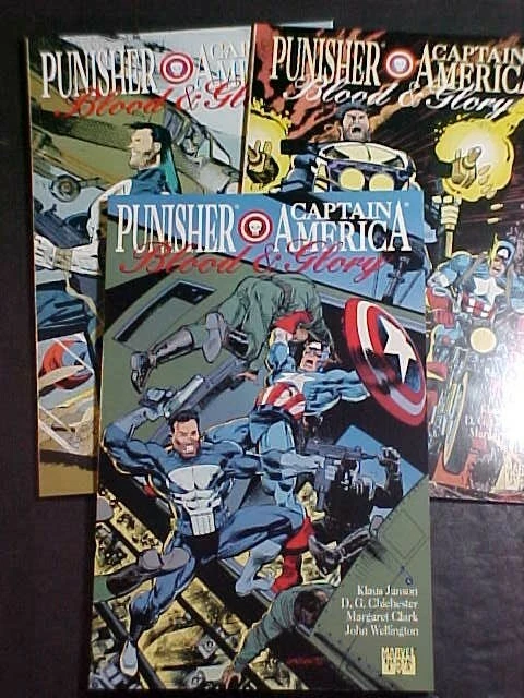 PUNISHER/CAPTAIN AMERICA: BLOOD & GLORY #'s 1-3! NM- 1992 MARVEL COMICS
