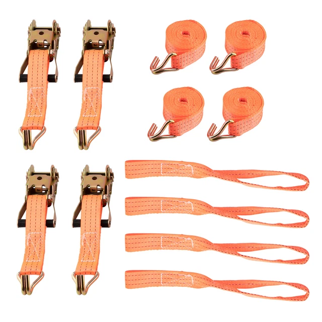 4er 2T Spanngurt Radsicherung Reifengurt für Auto Transport PKW 2 Tone
