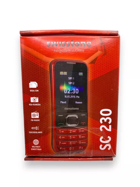 swisstone SC 230 Dual SIM Handy (4,5 cm (1,8 Zoll), Farbdisplay) Rot WIE NEU ✅🔥